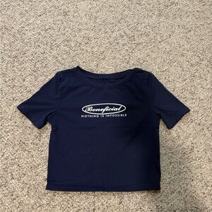 Women's Dazy Navy Graphic Baby Tee